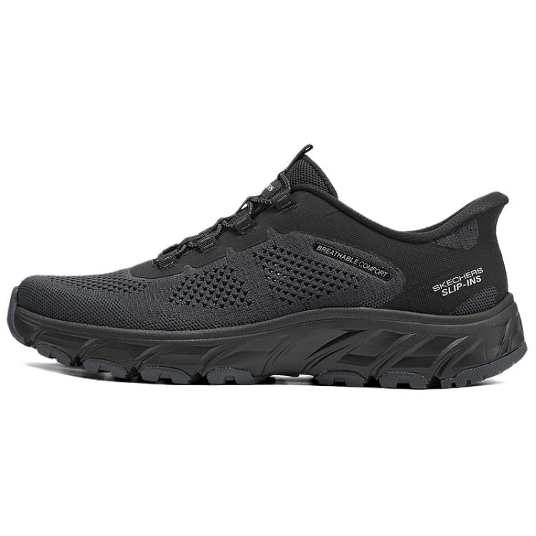 

Skechers Мужские кроссовки для улицы, амортизирующие, износостойкие, низкие, повседневные, черные