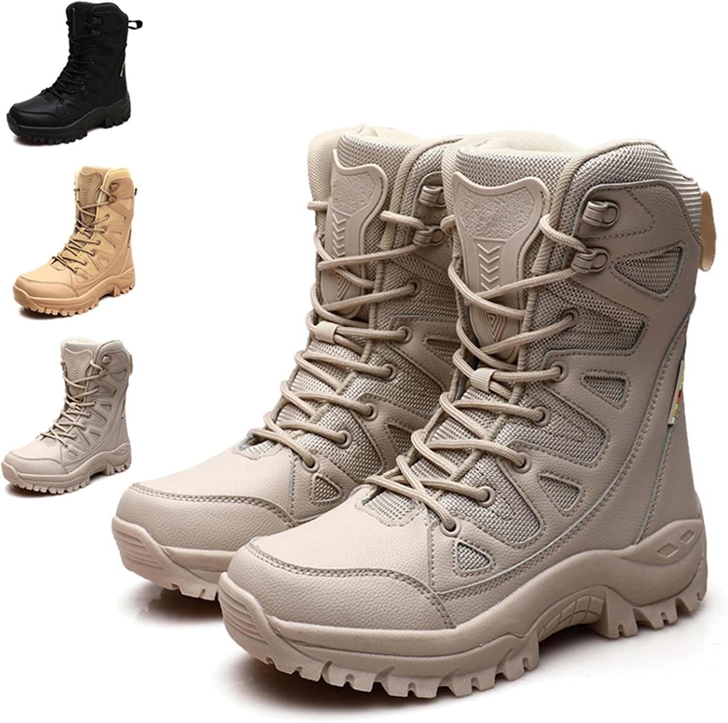 

Зимние ботинки для женщин и мужчин, с круглым носком, водонепроницаемые, платформенные, на шнуровке, теплые, с толстым плюшевым/сетчатым подкладом, короткие ботильоны Generic, Apricot-no-plush Lined 6 Women/5 Men