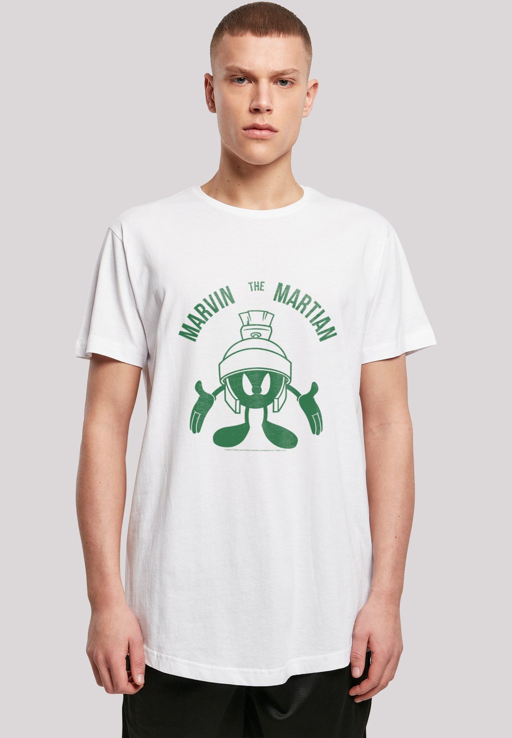 

Футболка с принтом LONG CUT 'LOONEY TUNES MARVIN THE MARTIAN LARGE HEAD' F4NT4STIC, белый