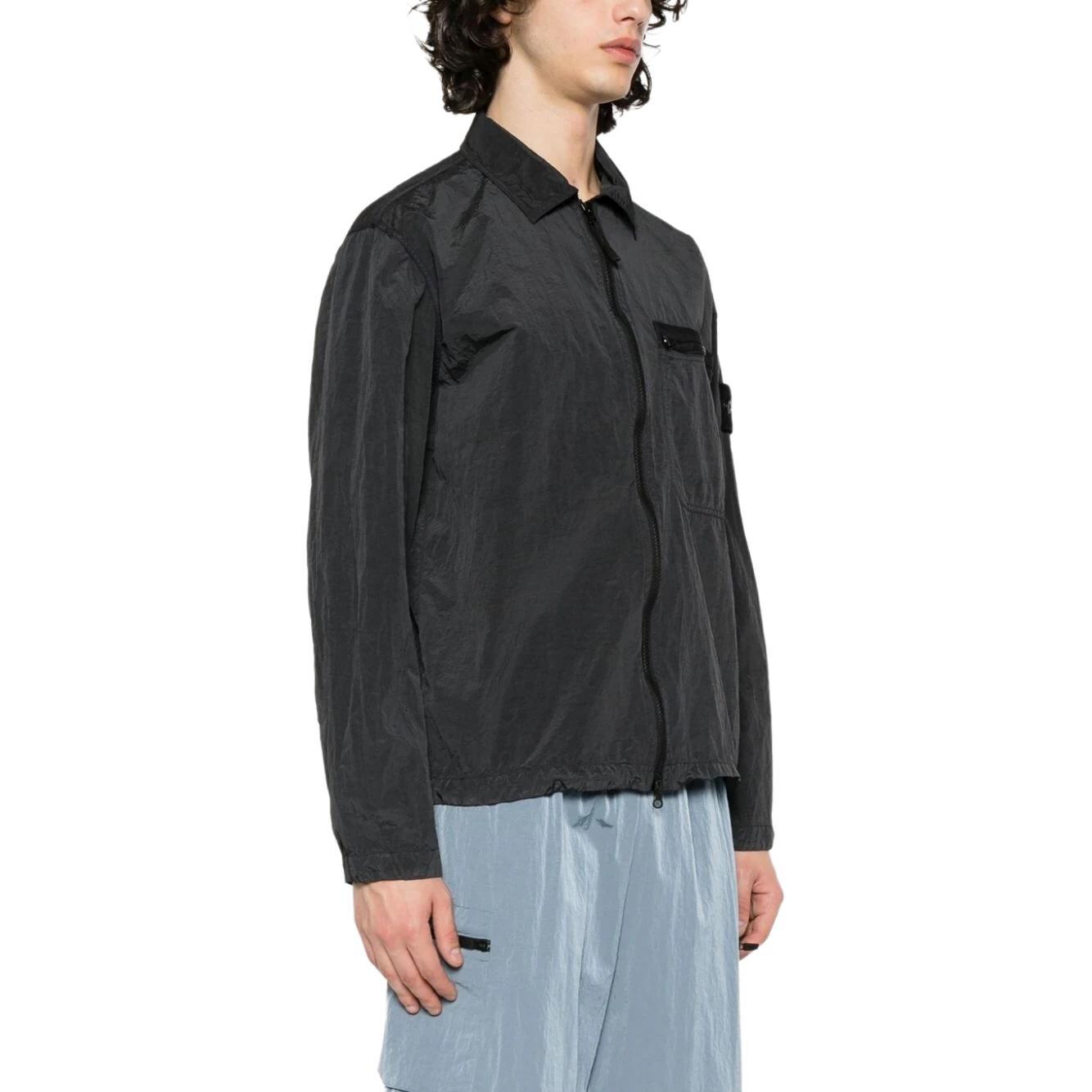 Куртка мужская из серии Metal Nylon, устойчивая к разрывам, угольно-черная Stone Island, черный — фото 2