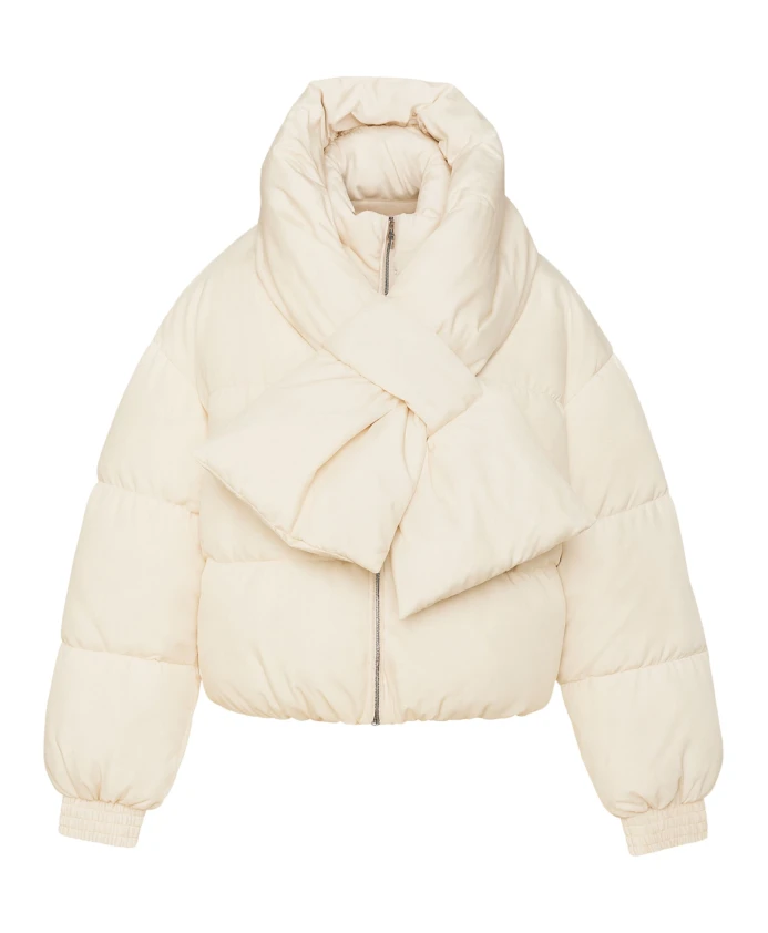 

Пальто кремового цвета, современный короткий фасон. Twinset, бежевый