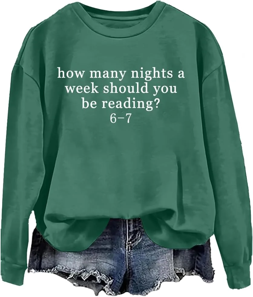 

Свитшот How Many Nights A Week Should You Be Reading, 6-7 Hoodie, Unisex woati
