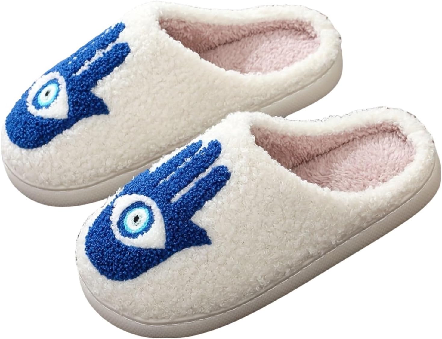 

Тапочки WIRETRAN для женщин и мужчин с мягкой подошвой с эффектом памяти, пушистые зимние теплые домашние тапочки, голубой