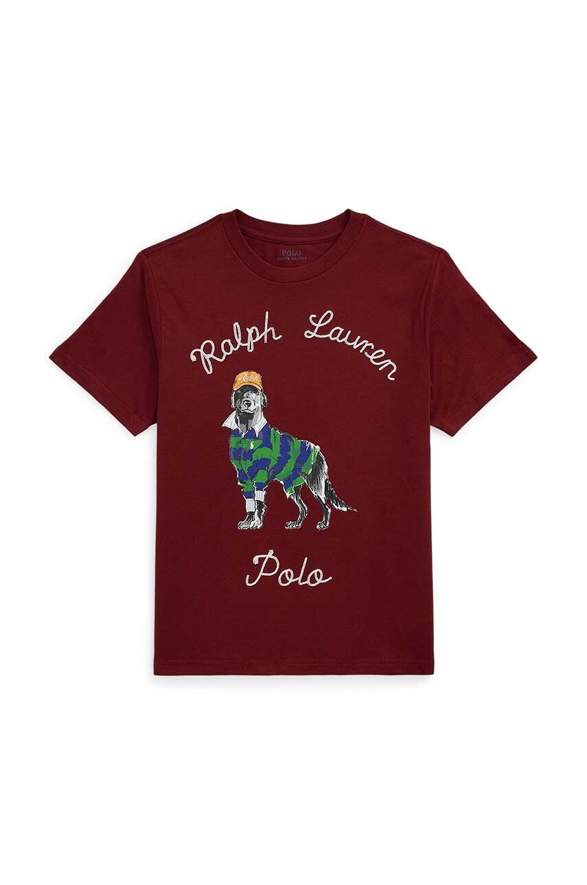 

Детская хлопковая футболка Polo Ralph Lauren, красный