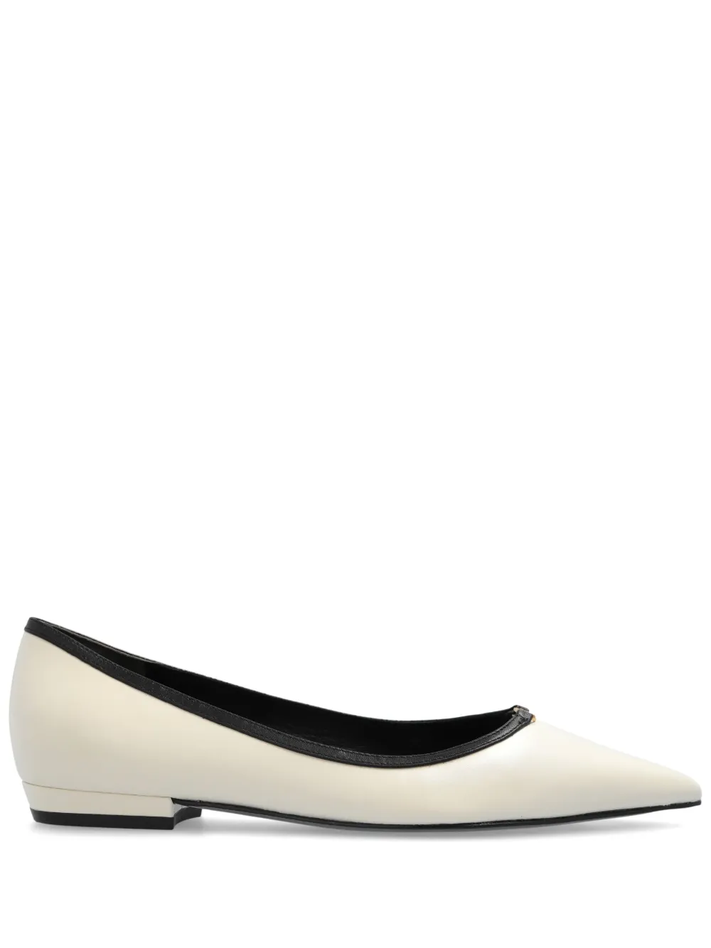 Балетки с декором Double T Tory Burch, белый