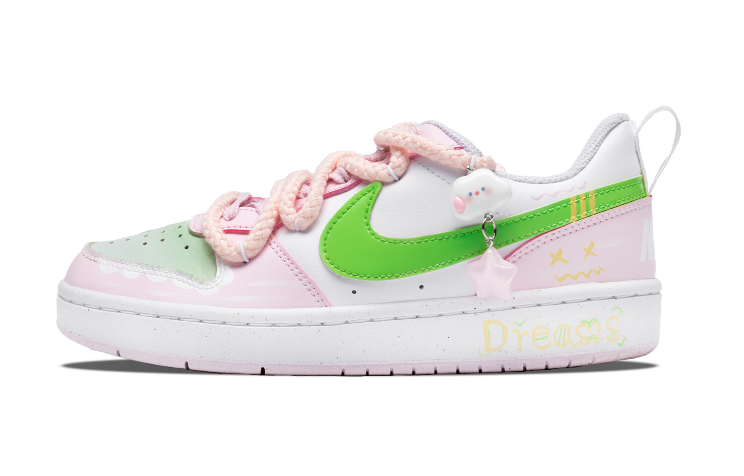 

Кроссовки Nike Court Borough Skateboarding Shoes Women's Low-top Pink/Green, цвет Pink Moon/Nori/Magnet