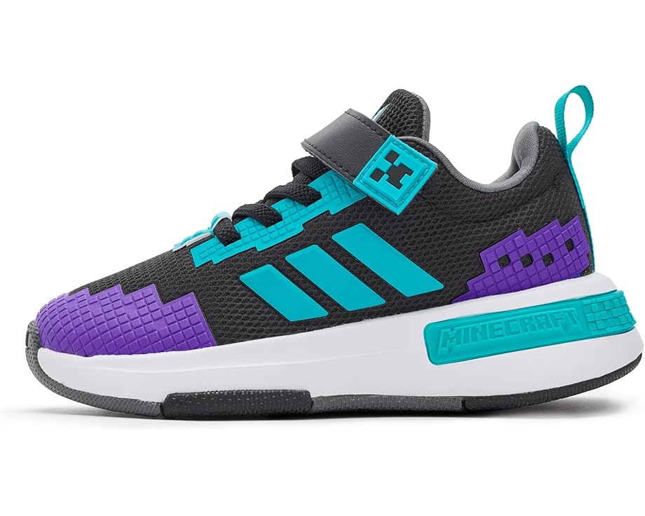Детские кроссовки Adidas Kids X Minecraft Pro Elastic Lace, Black/Lucid Cyan/White — фото 4