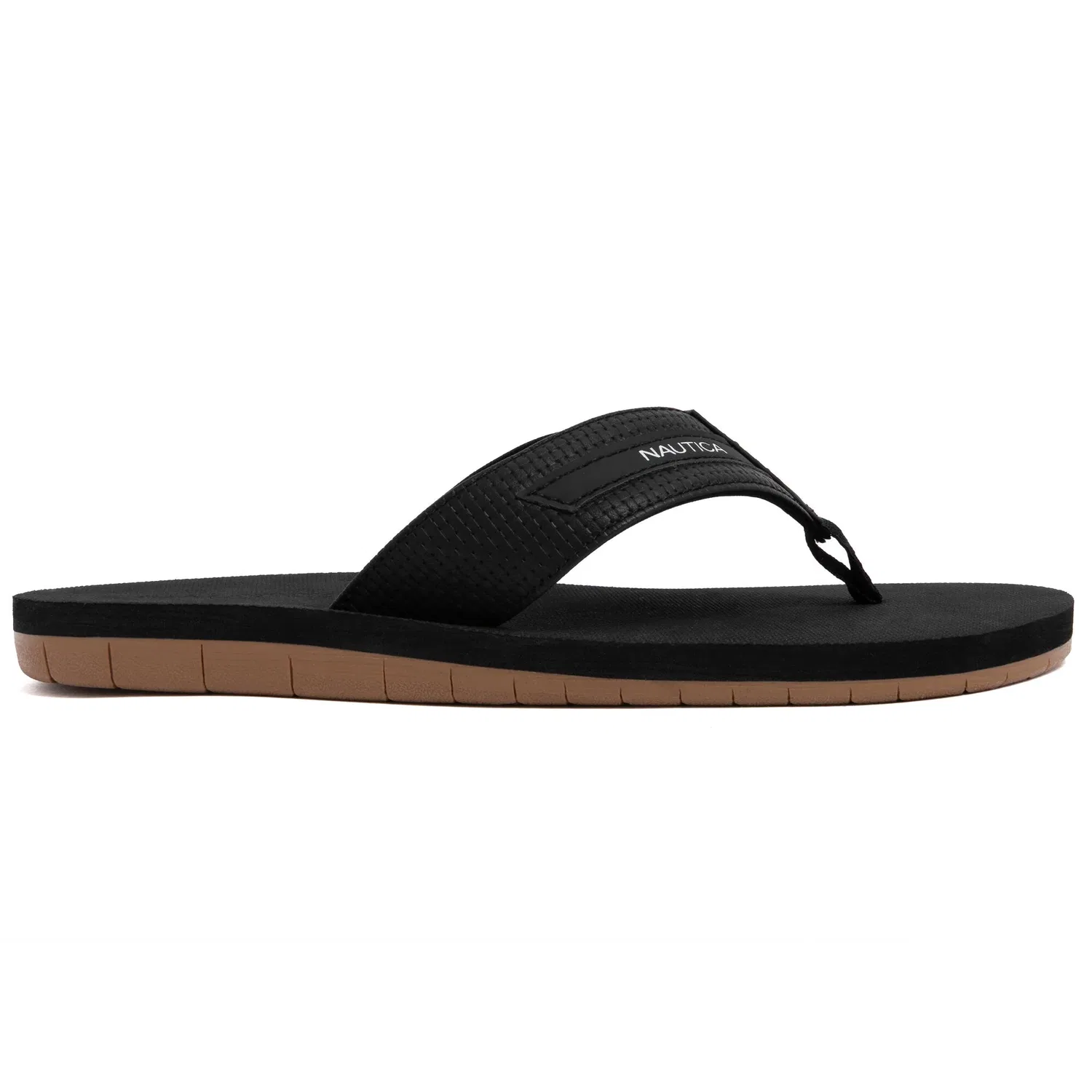 Nautica Mens Logo Flip-Flop, Rivet Grey — фото 3