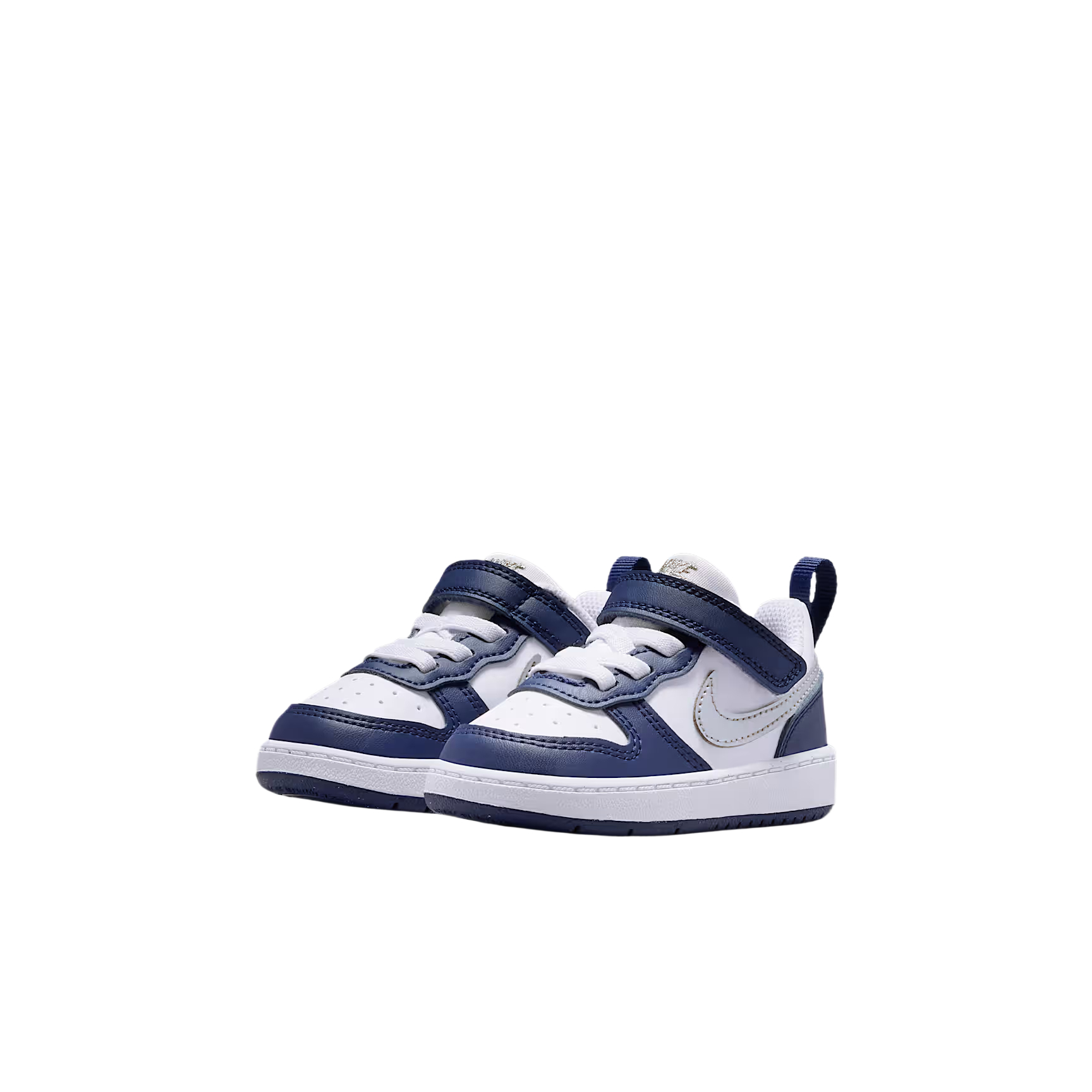 Court Borough Low top детская обувь для малышей Nike, белый/синий/темно-синий/металлик серебристый — фото 3