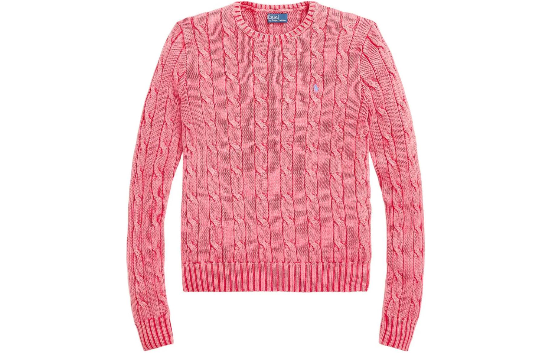 Свитер Julianna Cable knit Jumper Polo Ralph Lauren, коралл — фото 3