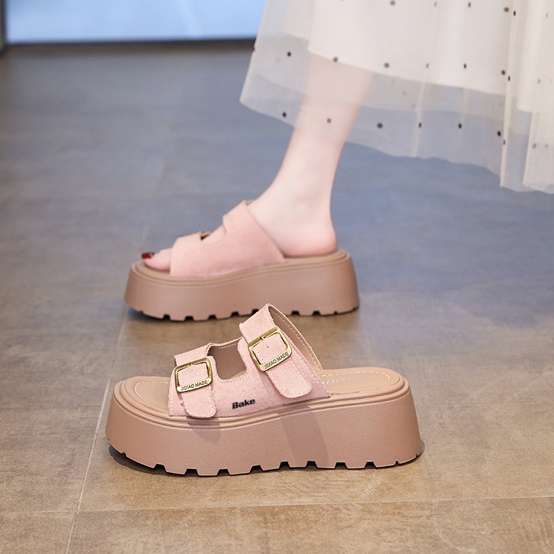 BAKE Женские сандалии на одной застежке розовые, цвет Pink — фото 4