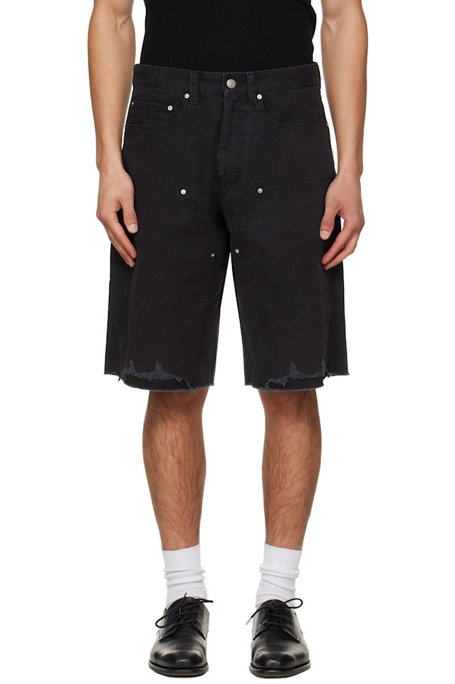 

Tonywack Черные рваные шорты HBT с двойными коленями