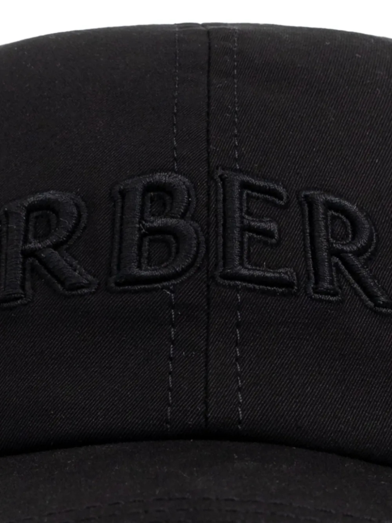 Хлопковая кепка с вышитым логотипом Burberry, черный — фото 3