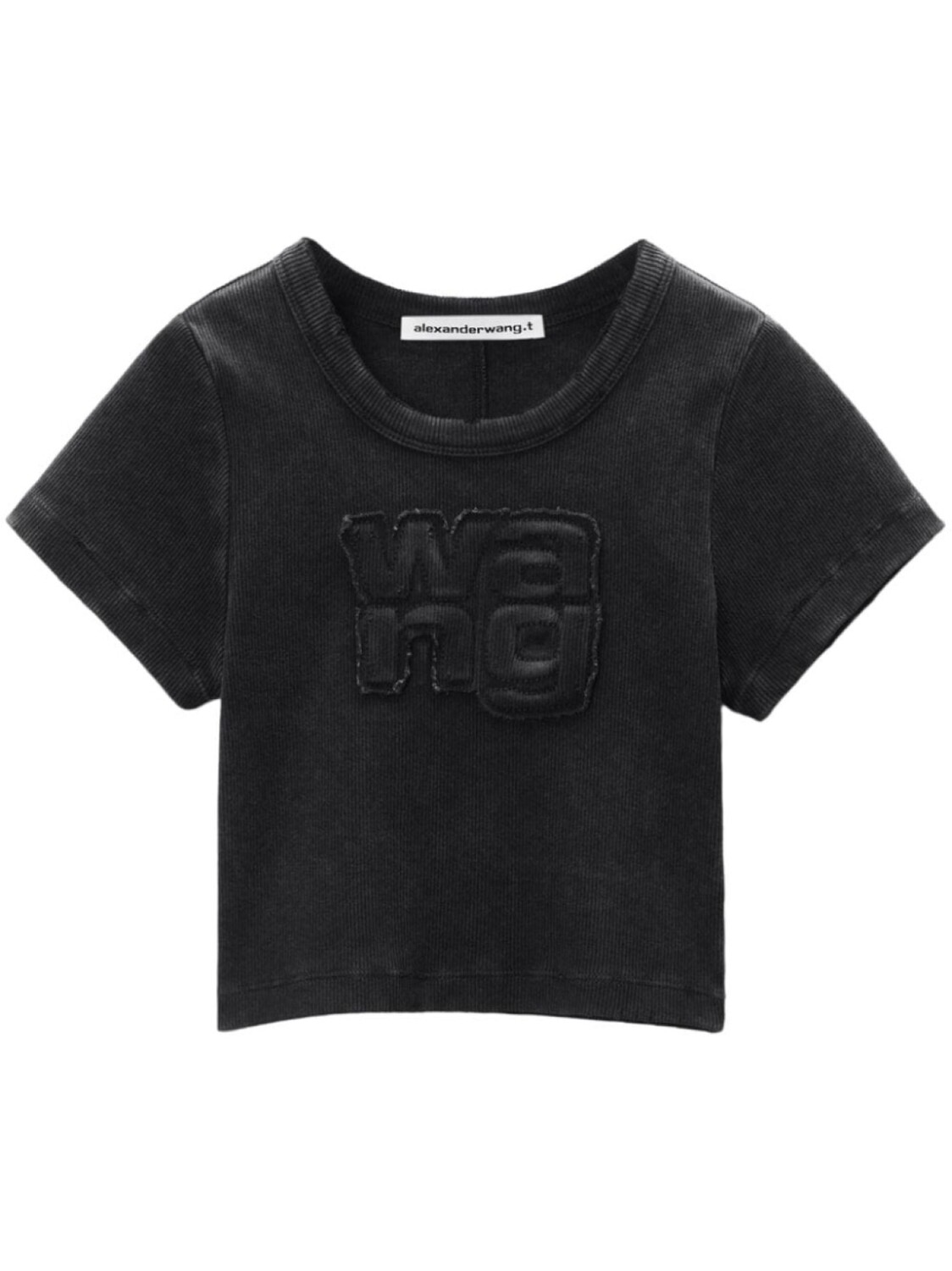 

Alexander Wang укороченная футболка с логотипом, черный