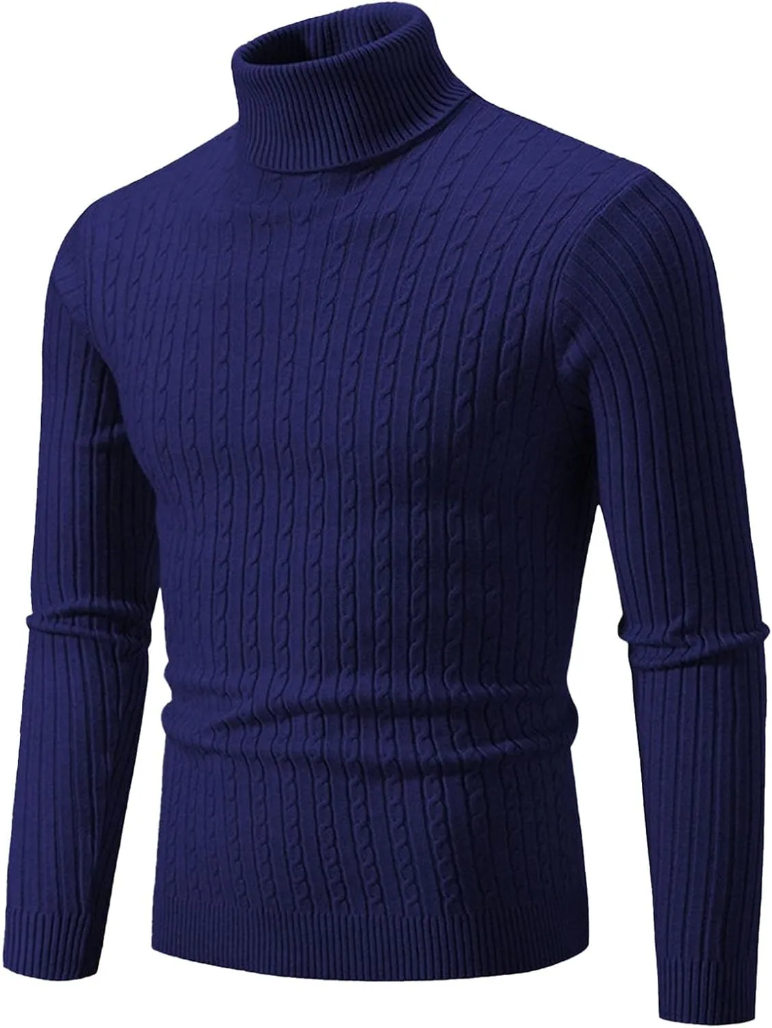 

Мужской свитер slim fit с воротником-гольф BESKWJE