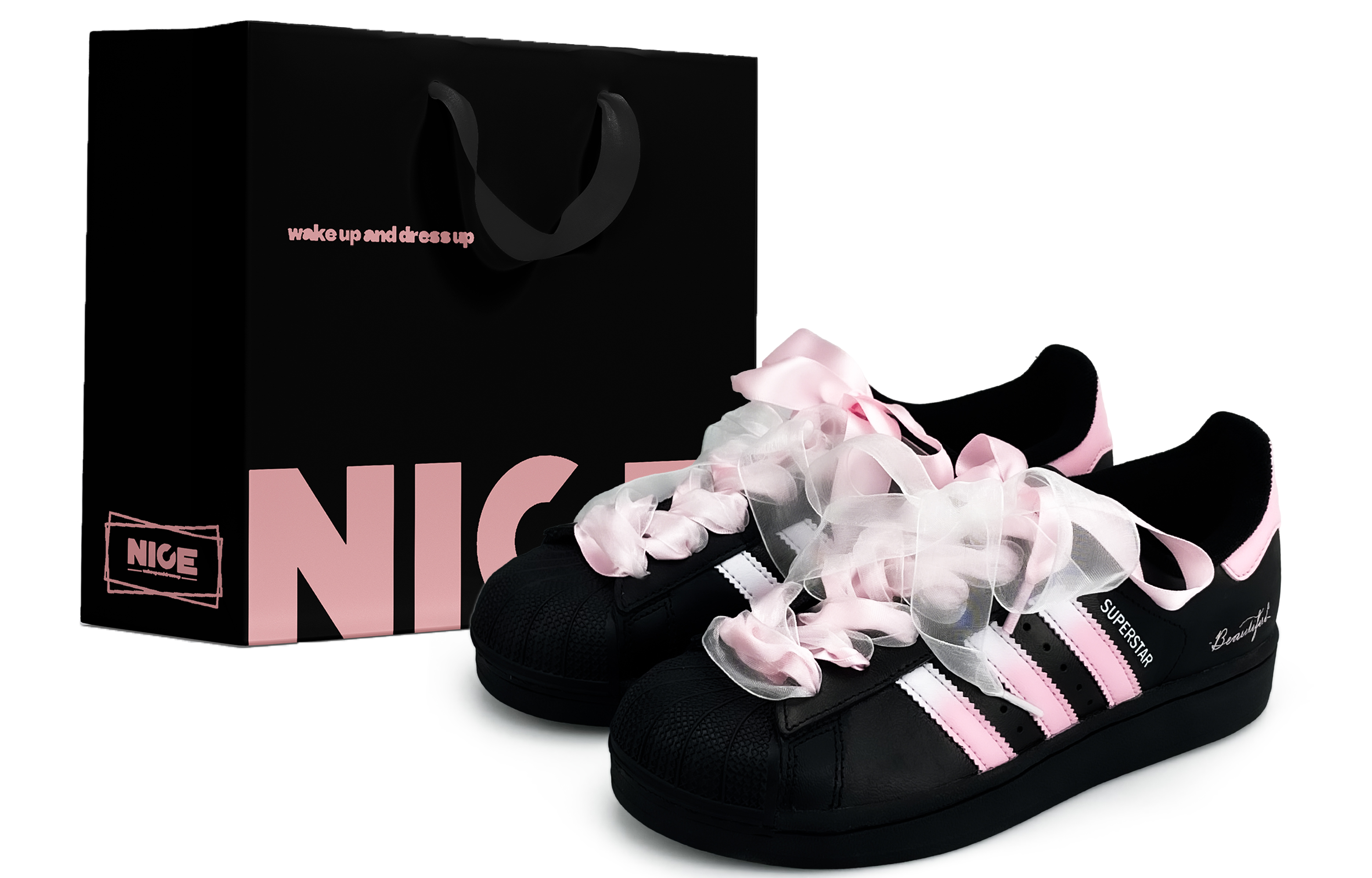 

Детские кроссовки для скейтбординга Superstar 2 для начальной школы Adidas Originals, черный/розовый