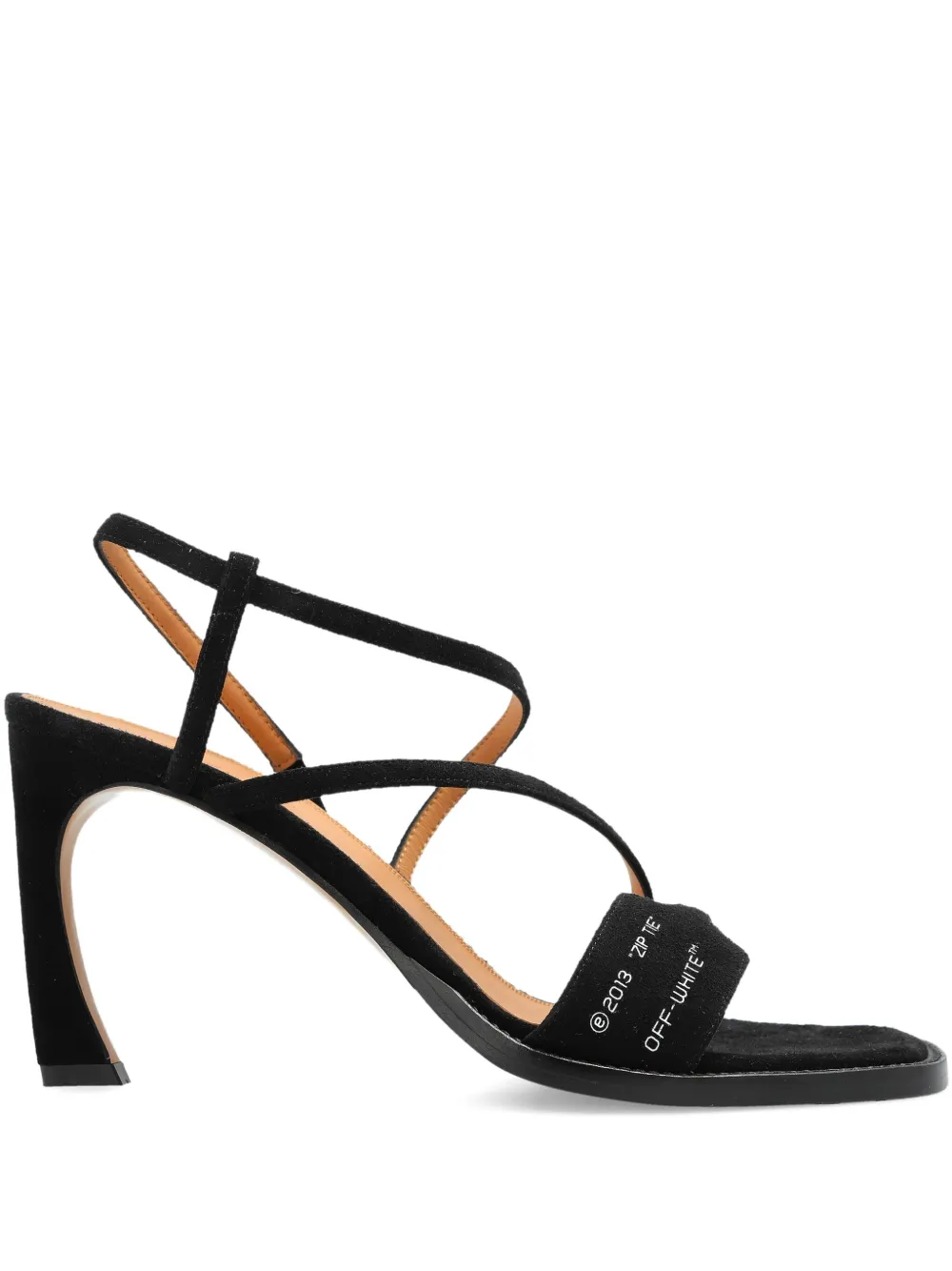 Босоножки на каблуке с ремешками Off-White, черный