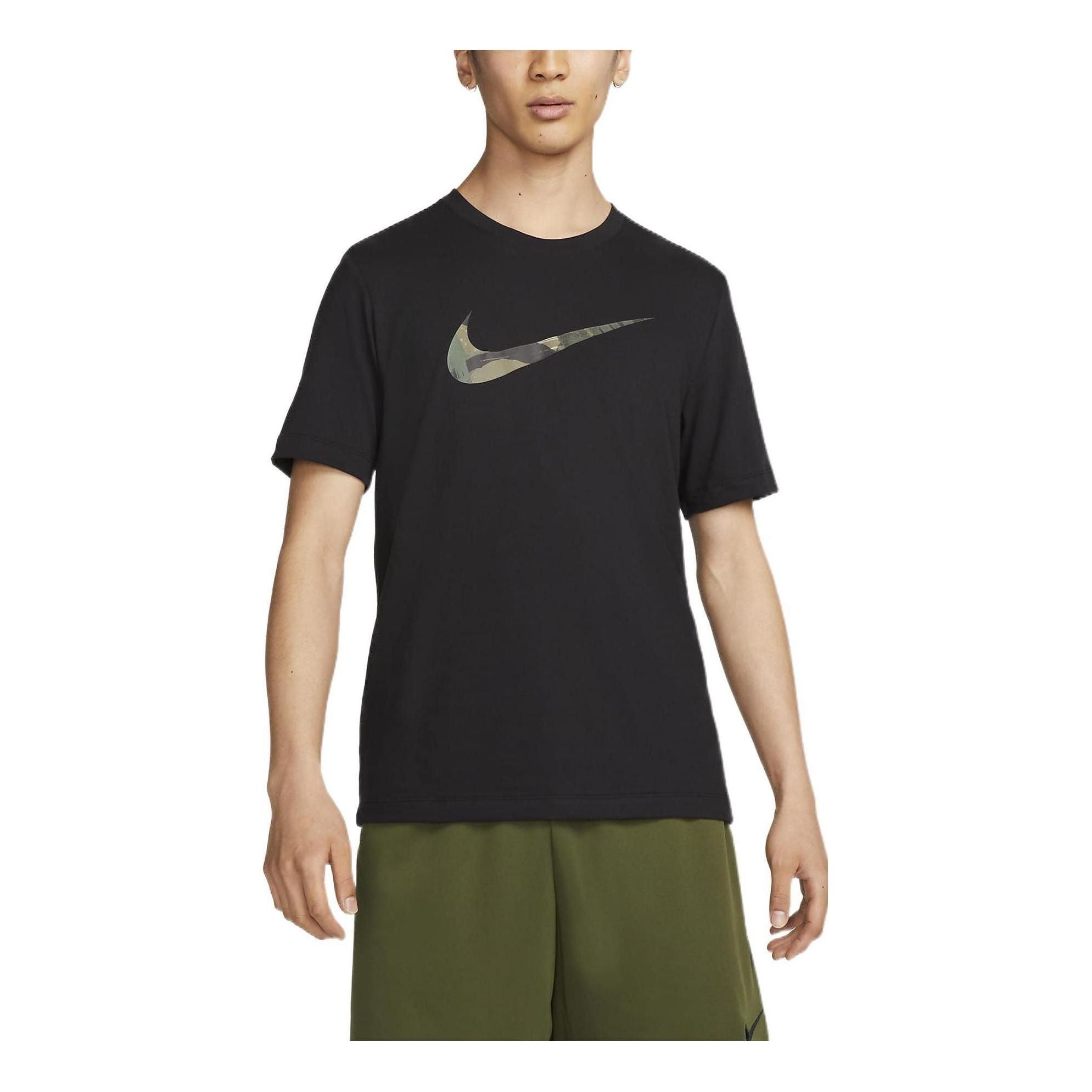 

Футболка Men's Nike Camouflage Logo Printing Casual Round Neck Short Sleeve Black T-Shirt DR7562-010