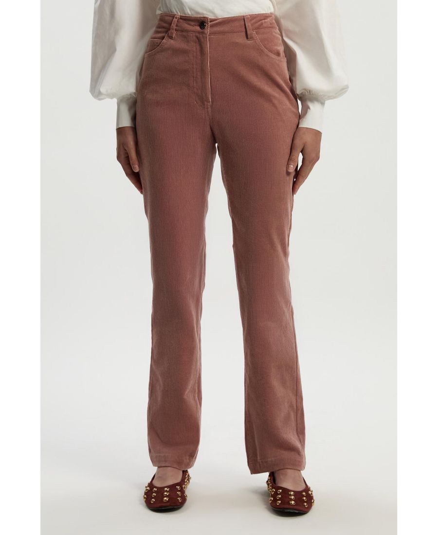 

Женские джинсы-клеш из эластичного вельвета Karen Millen, Pink