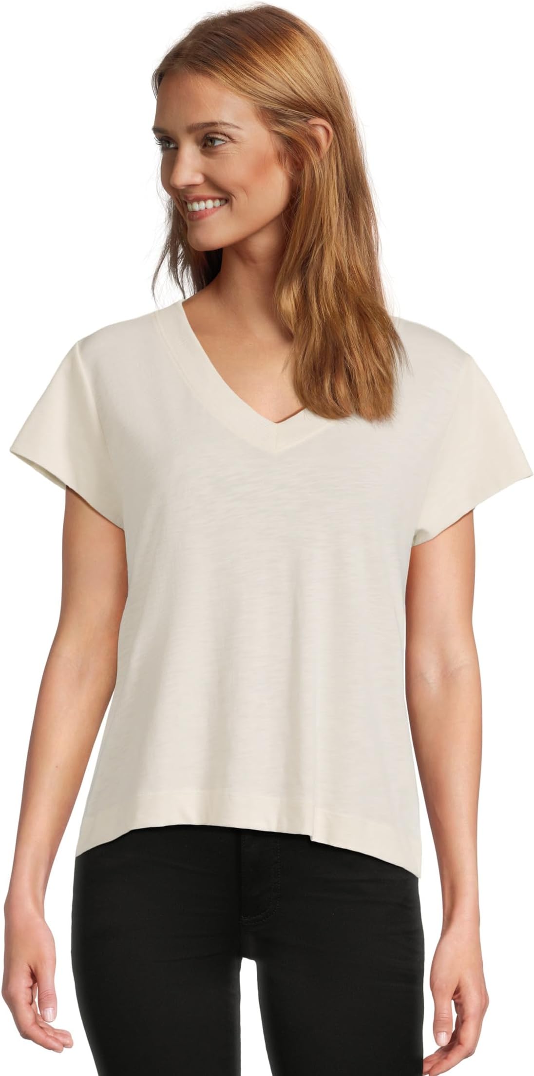 

Футболка Lilla P Relaxed Short Sleeve V-Neck Tee, Talc