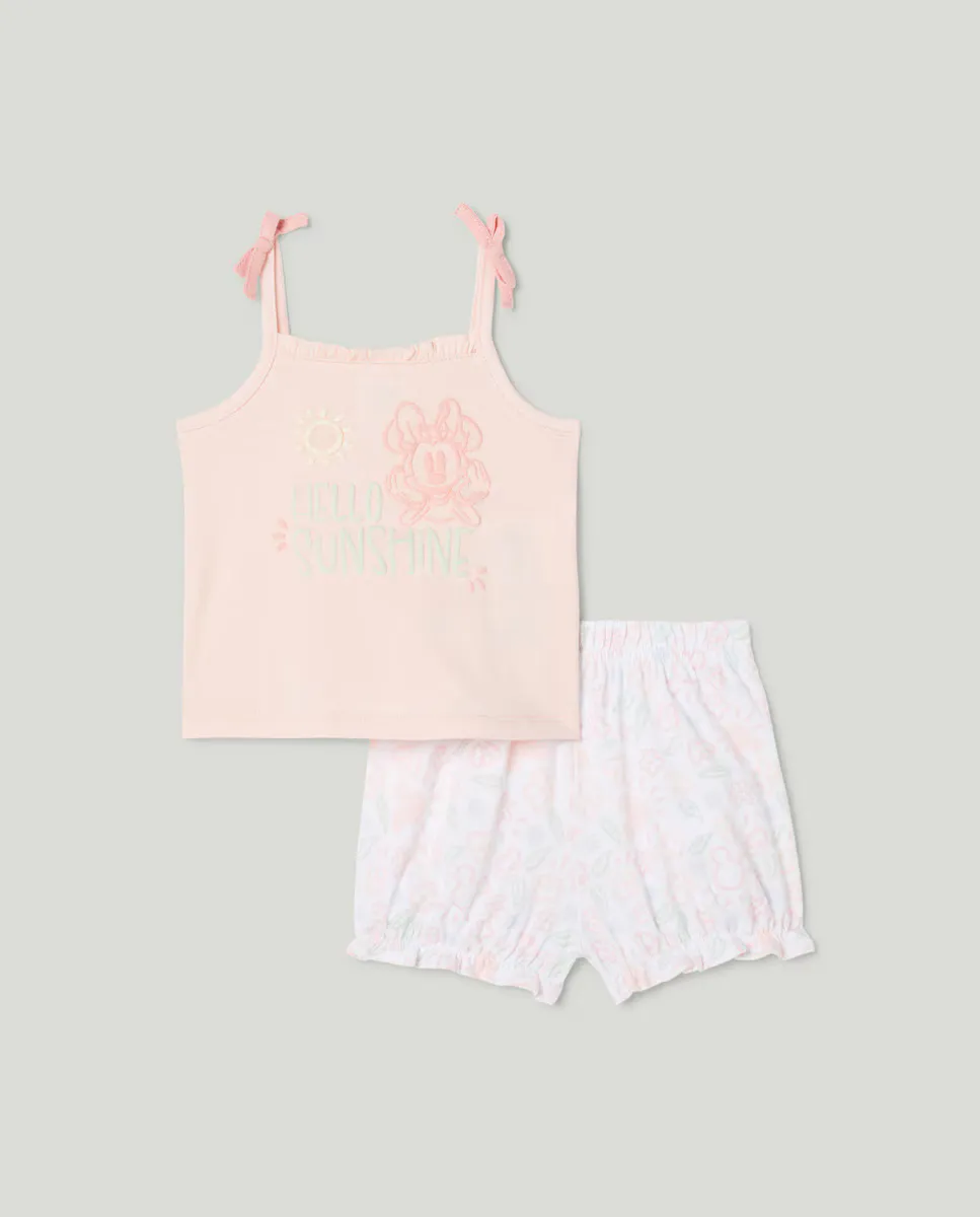 

Пижама короткая Minnie для девочки Cotton Juice, розовый