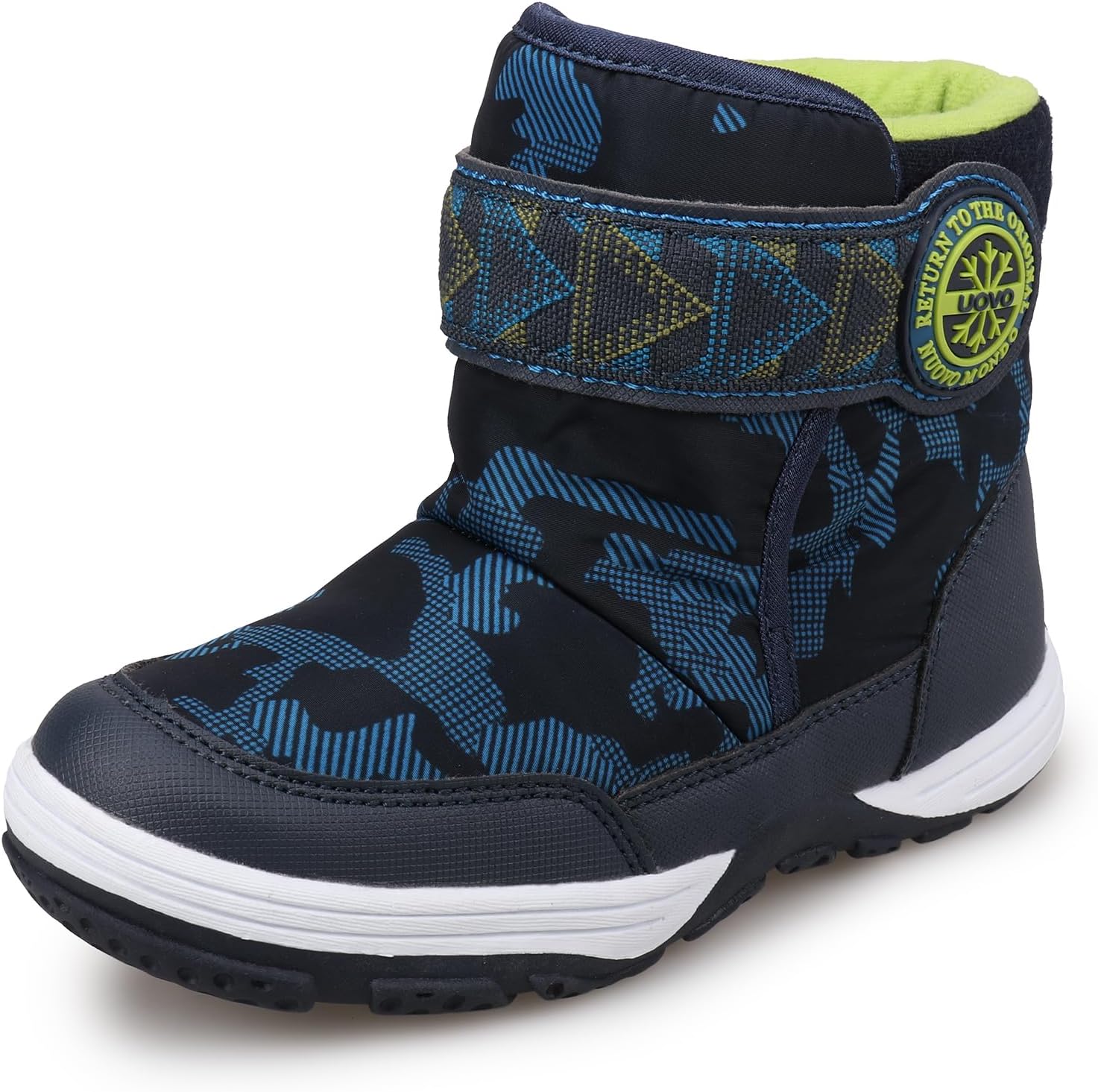 

Детские зимние ботинки UOVO для мальчиков, утепленные мехом, устойчивые к скольжению, для улицы (для малышей/маленьких детей), темно-синий