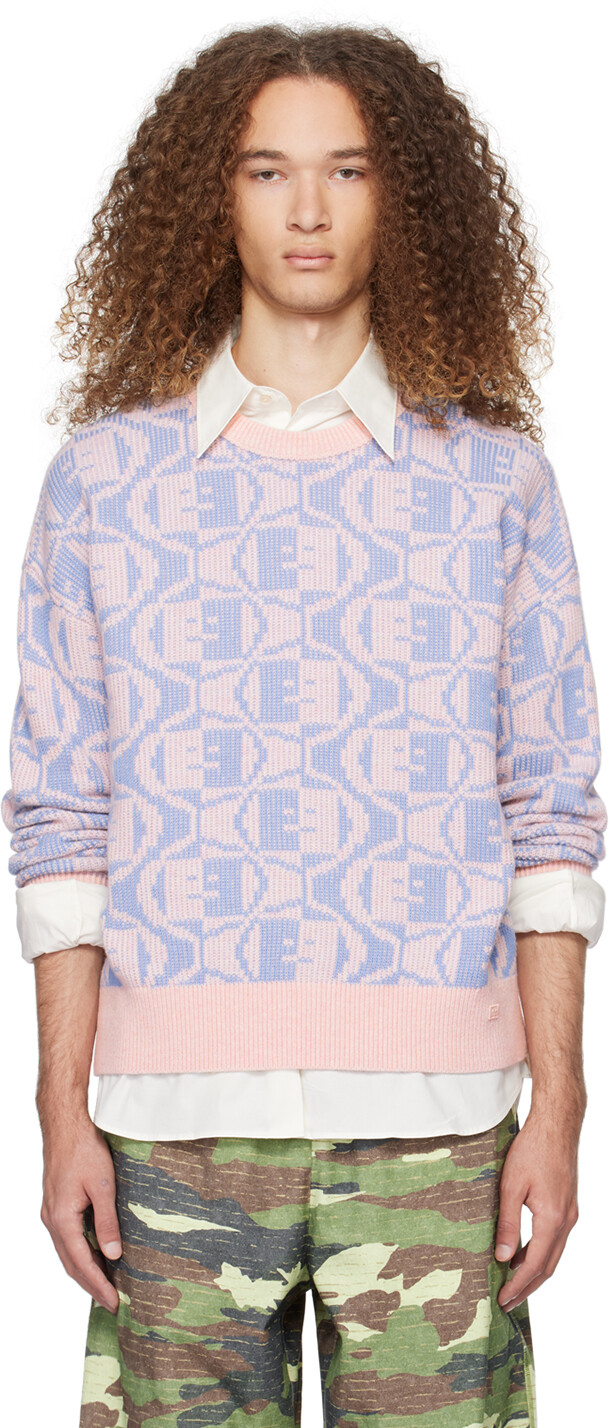 

Розово-синий жаккардовый свитер Acne Studios