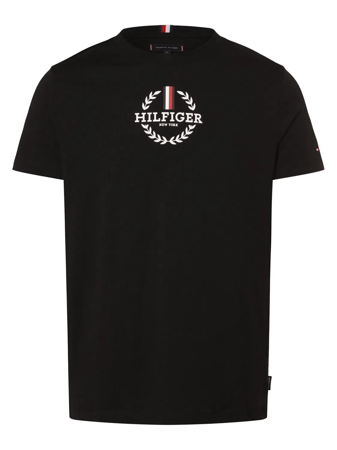Рубашка Tommy Hilfiger Global Stripe Crest Logo Slim черного цвета