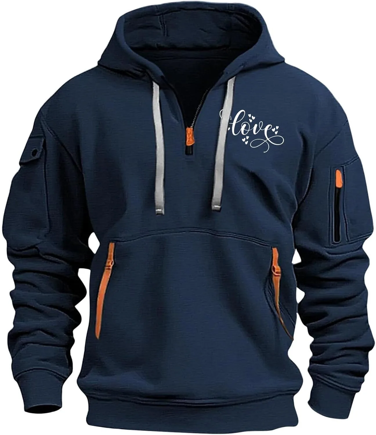 

Мужской флисовый худи с длинным рукавом и теплыми карманами Cheyubny