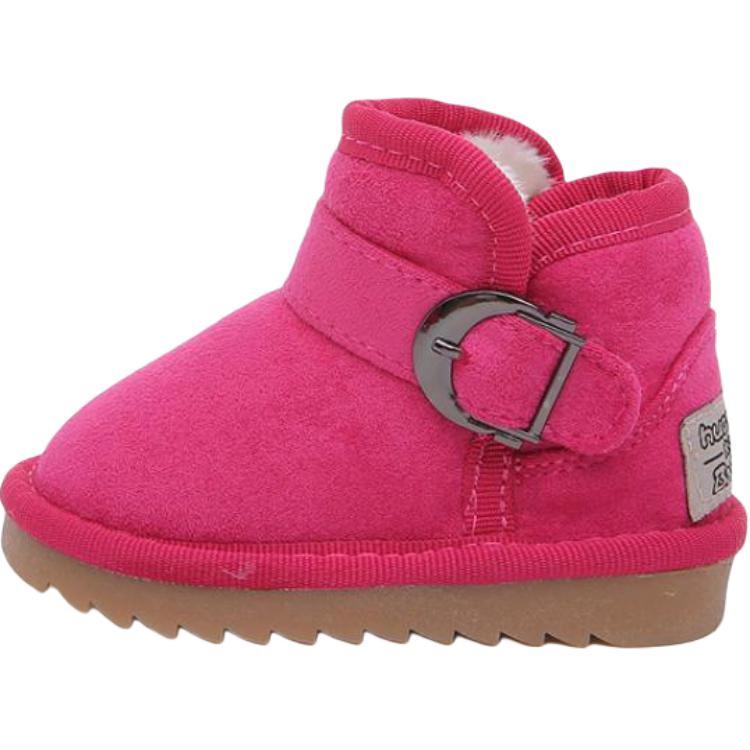 

Нескользящие и износостойкие теплые детские ботинки средней высоты Babaya, розовый/красная