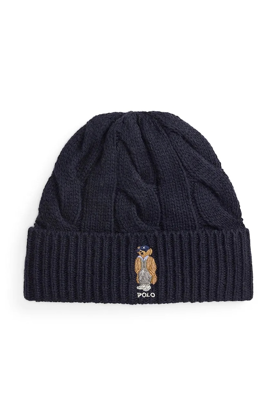 

Шерстяная шапка Polo Ralph Lauren, темно-синий