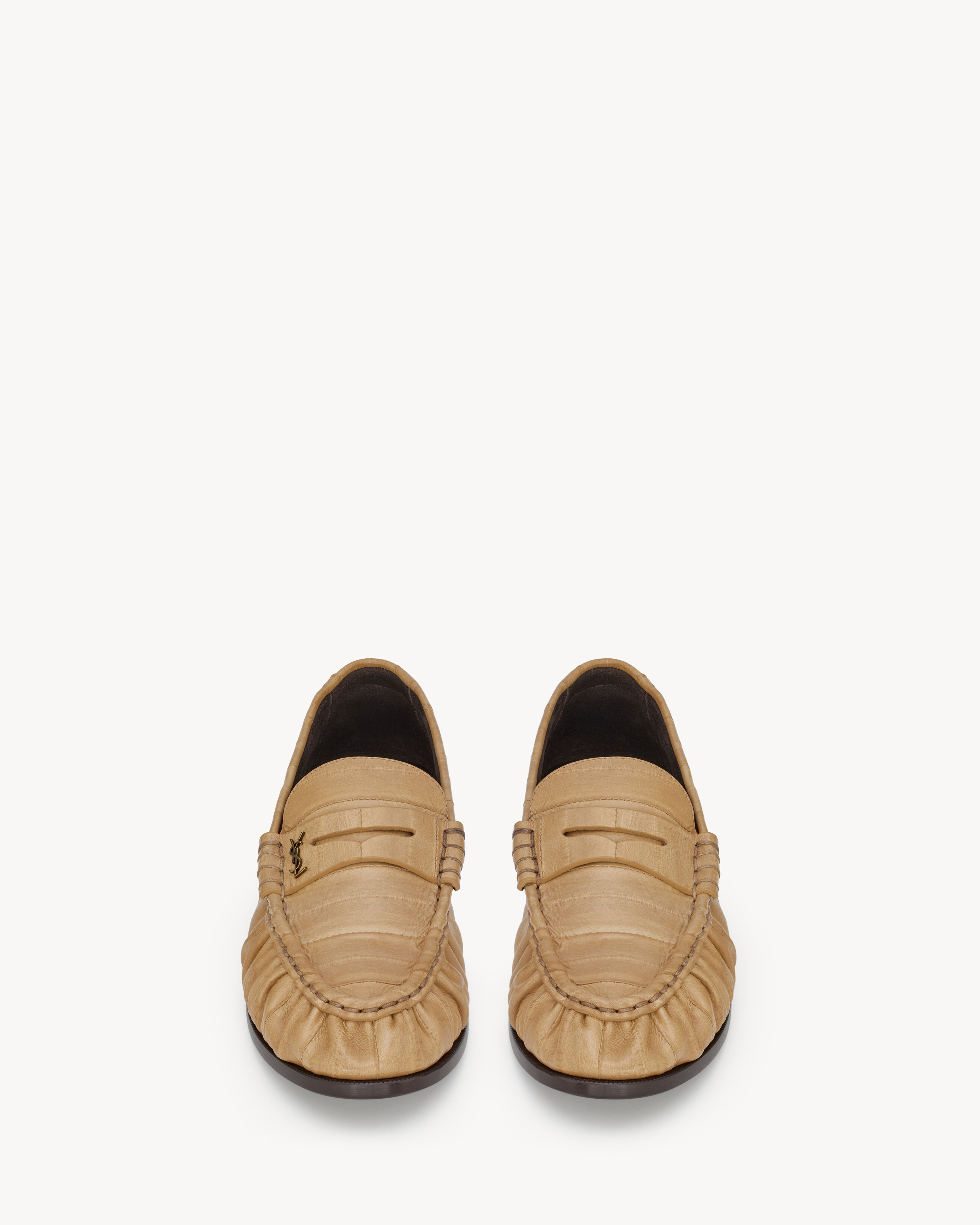 Лоферы из мягкой угря Saint Laurent, бежевый