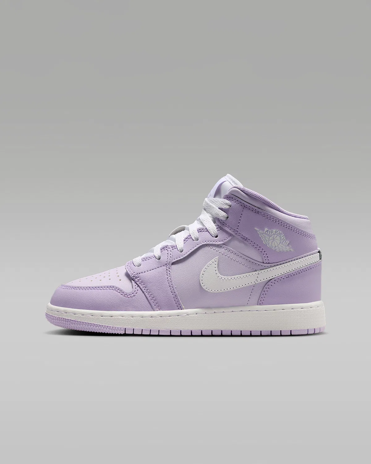 Кроссовки Air Jordan 1 Mid для детей старшего возраста, Violet Mist/Barely Grape/White