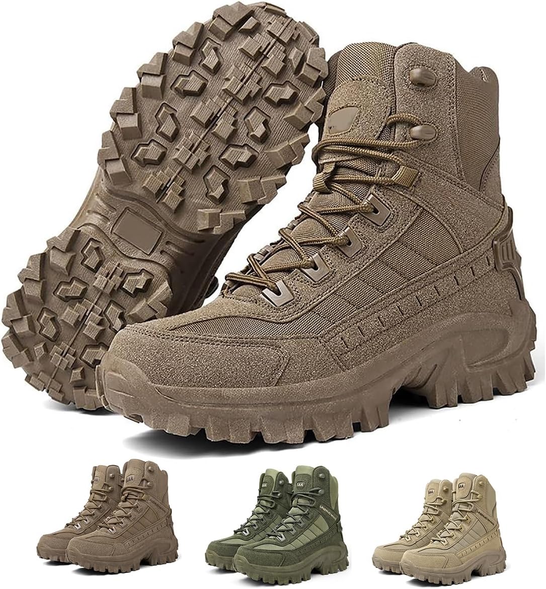 

Мужские ортопедические защитные ботинки, водонепроницаемые, противоугонные, противорастяжений, для походов на свежем воздухе Generic, коричневый