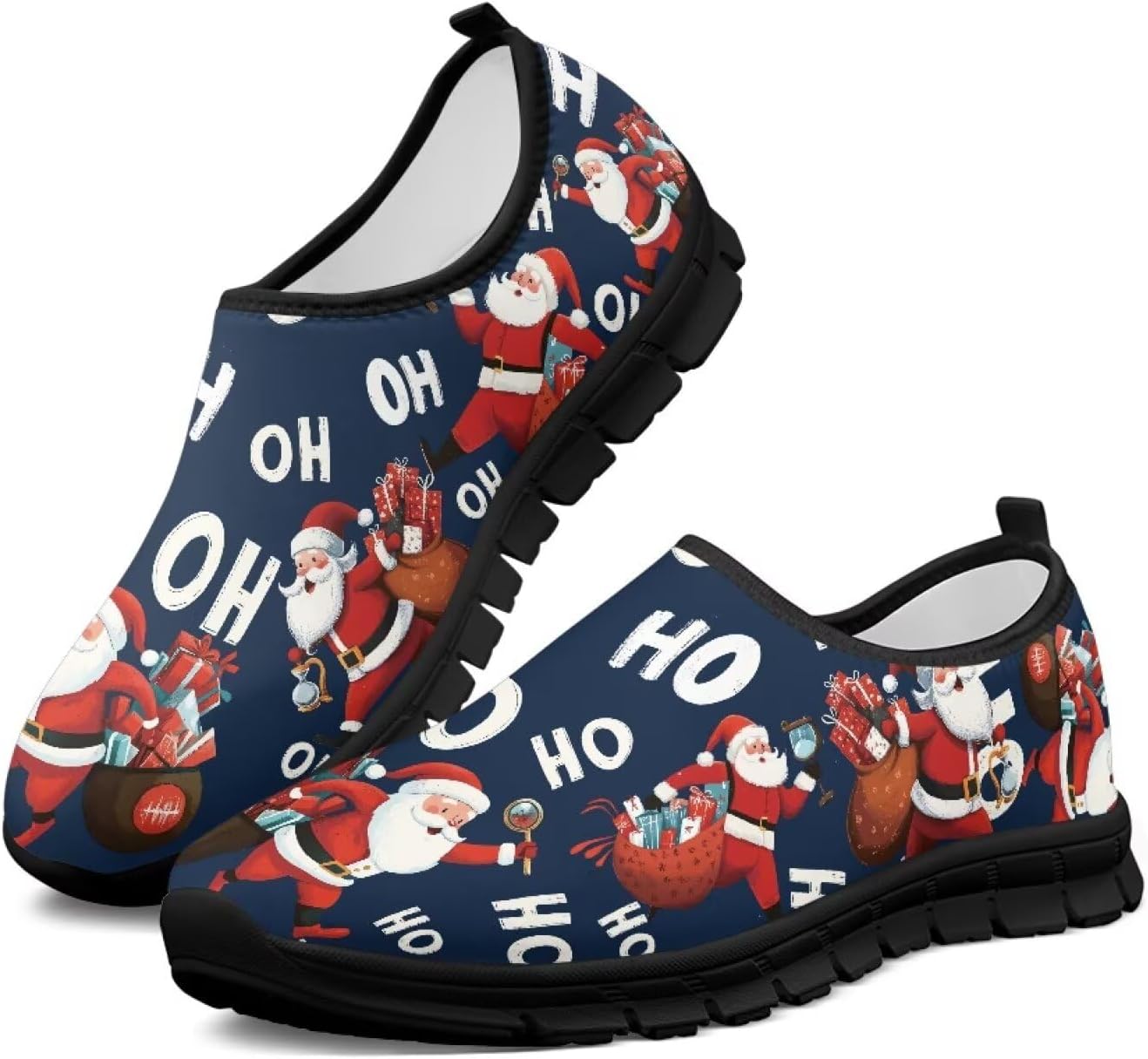 

Рождественские кроссовки для женщин для бега по дороге, ходьбы и тенниса, дышащие легкие обувь, подарок для семьи Chririnla, Ho Santa