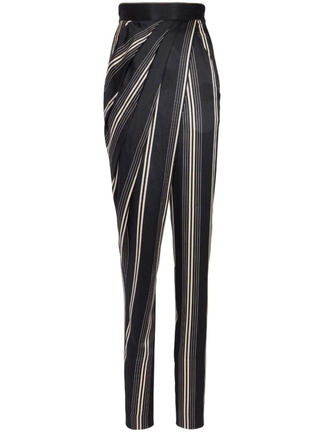 

Balmain шелковые брюки асимметричного кроя с драпировкой, черный