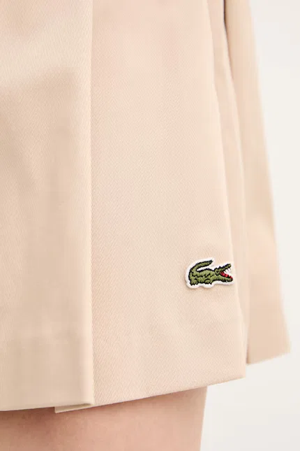 Юбка мини Lacoste A-силуэта, бежевый — фото 4