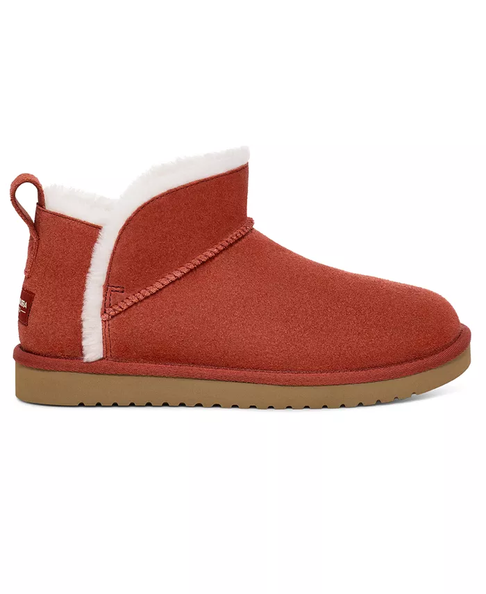 Женские угги Koola Ultra Mini Koolaburra By UGG низкие замшевые, красный — фото 2