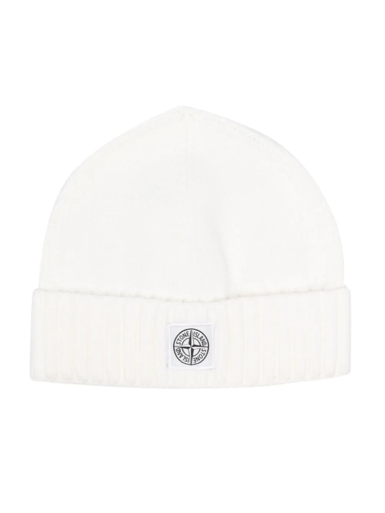 

Stone Island Junior шапка бини с нашивкой-логотипом, белый