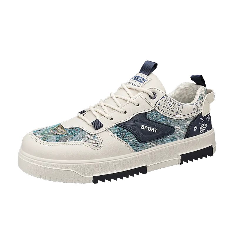 

KUPE Низкие скейтерские кроссовки мужские бежево-голубые, цвет Beige Blue