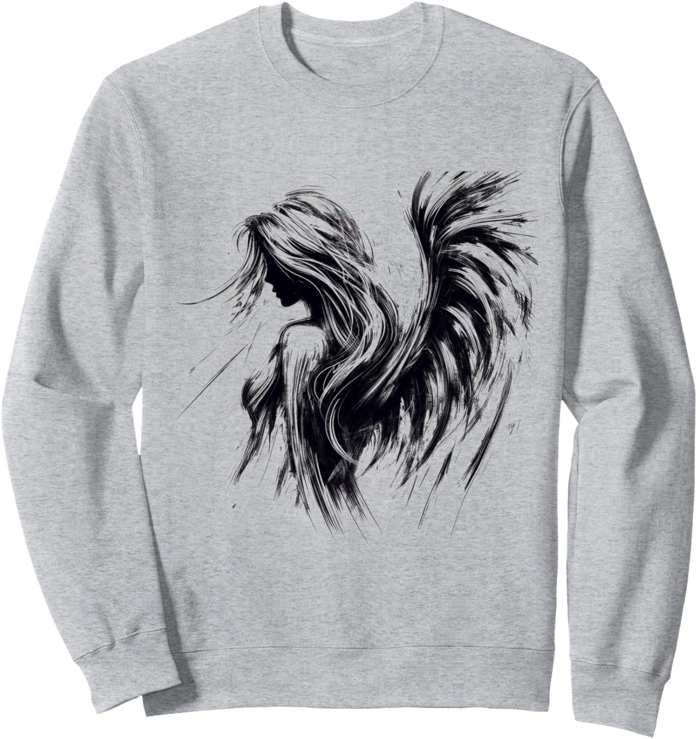 

Толстовка с изображением ангела и рисунка кистью, мотивами искусства и веры Art, Religion And Glaube Designs By Drosoman, серый