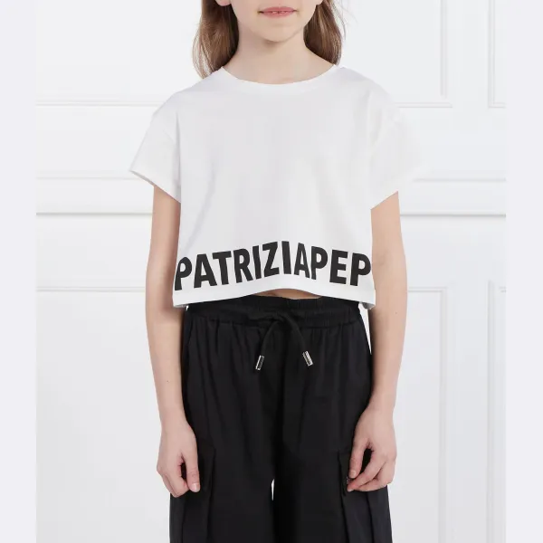 

Укороченная трикотажная футболка Patrizia Pepe, белый