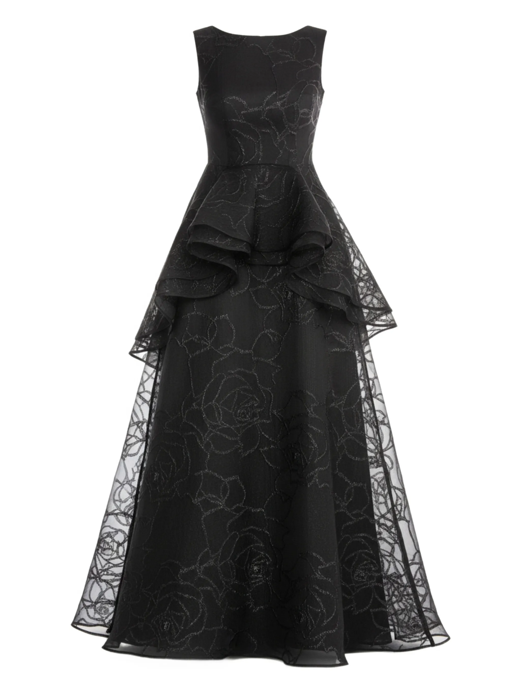 

Многоярусное платье с цветочным рисунком Loiri2 Talbot Runhof, черный