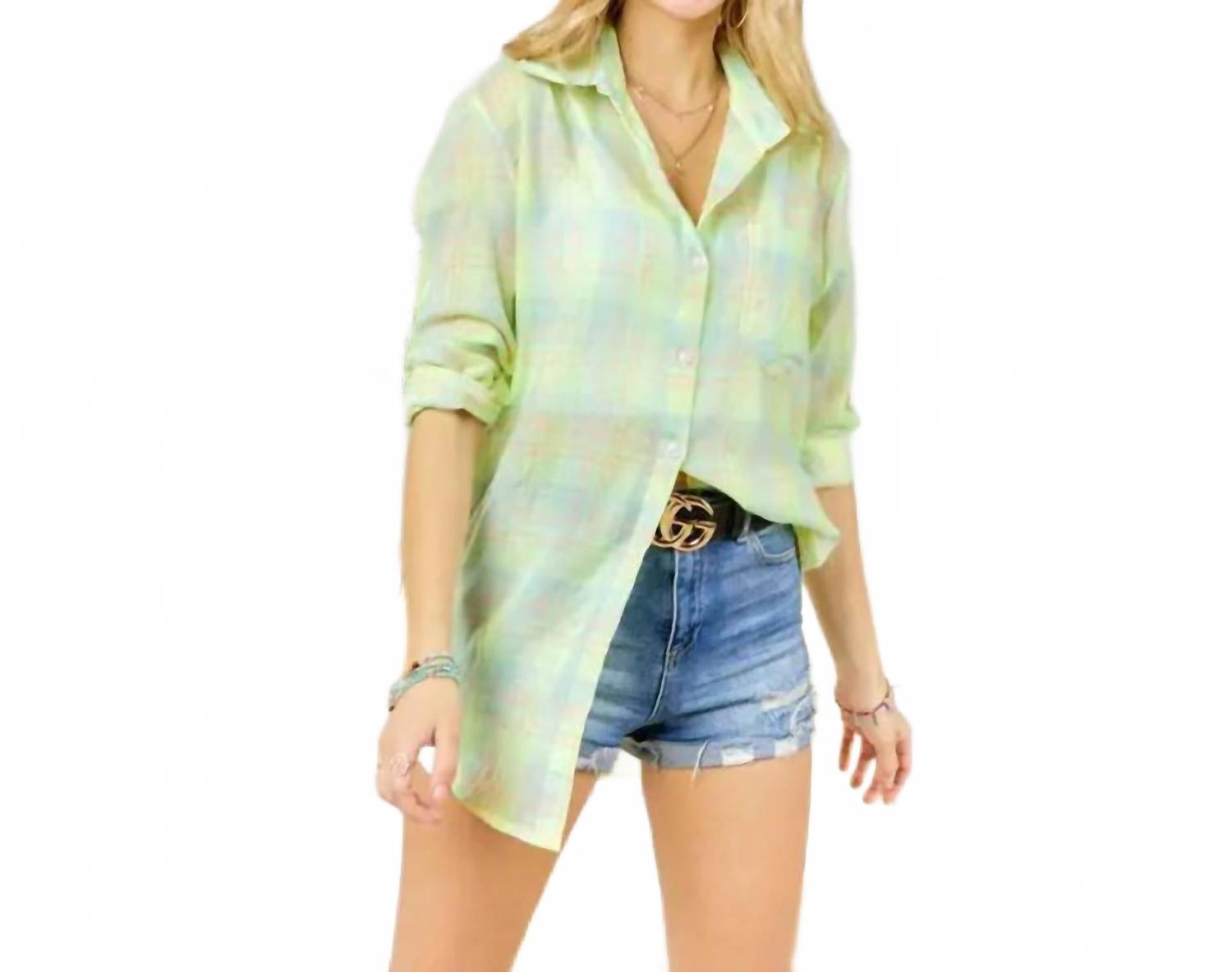 

Зеленая клетчатая рубашка на пуговицах Madelyn