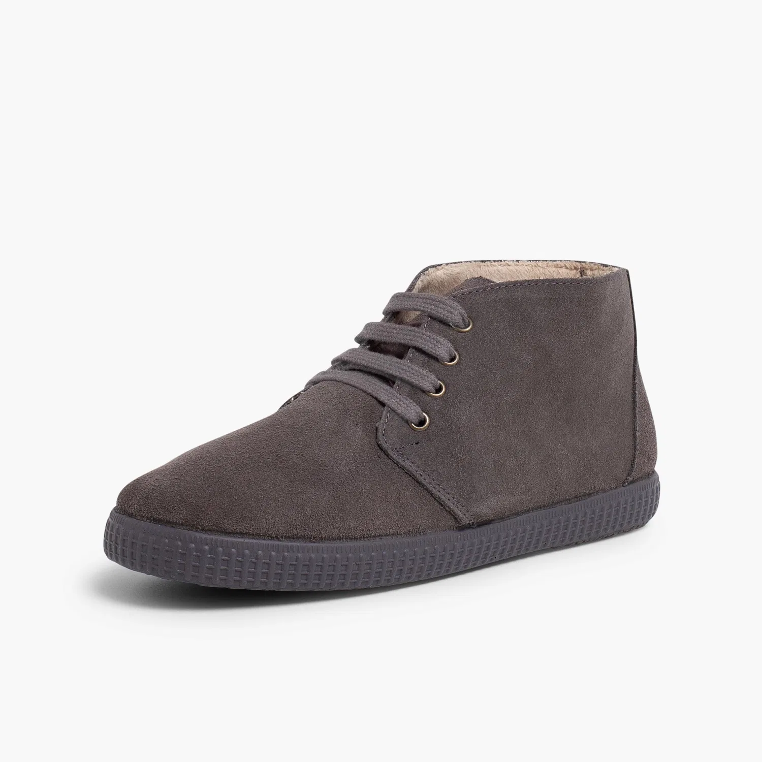 Детские ботинки на меху с моделью Pisamonas Fur Lace-up Shoes Pisamonas, Grey — фото 2