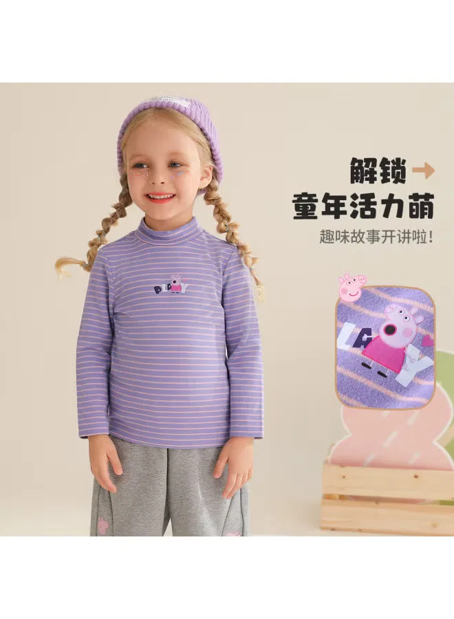 Футболка с длинным рукавом с полосками Peppa Pig, фиолетовый — фото 3