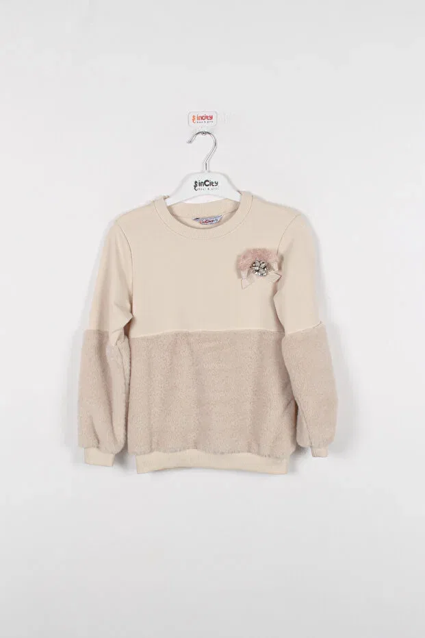 Детское полуплюшевое платье-свитшот для девочек Incity, Beige
