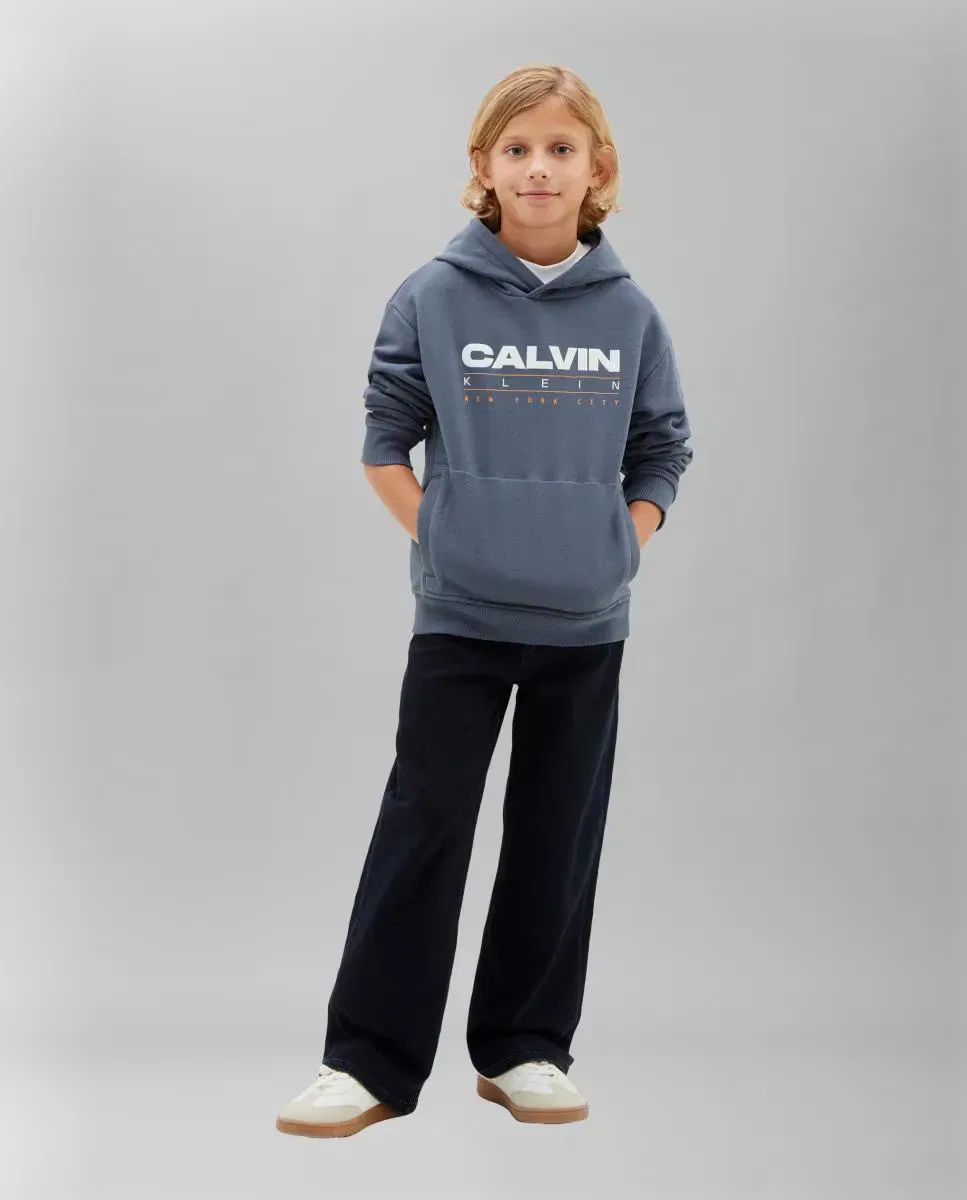 Детская худи для мальчиков с капюшоном Calvin Klein, Azul — фото 3