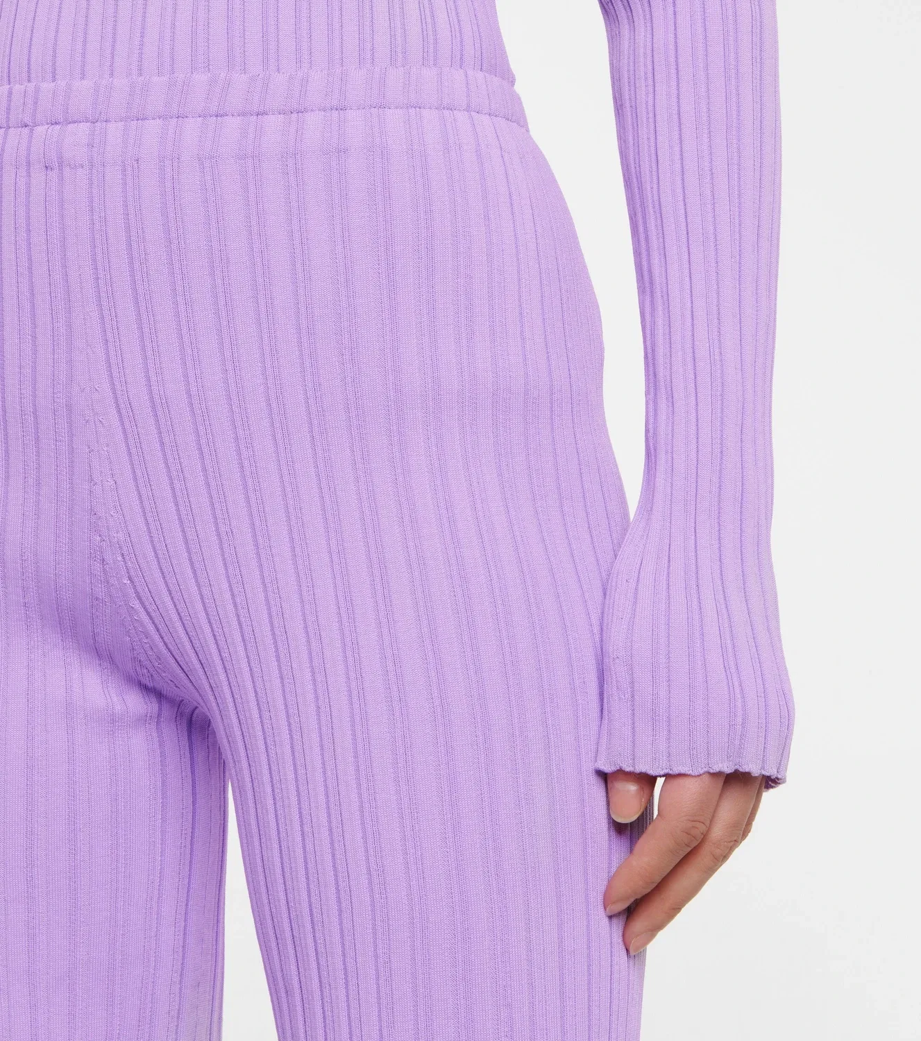Леггинсы из смесового хлопка в рубчик Acne Studios, фиолетовый — фото 4