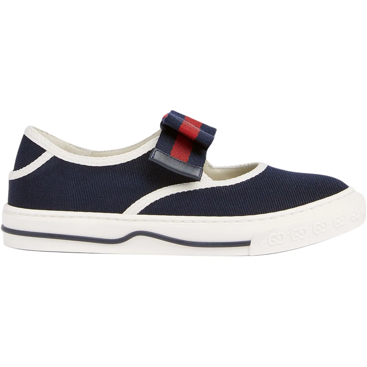 Детские кроссовки Gucci, низкий верх, хлопковый холст, Dark Blue — фото 3